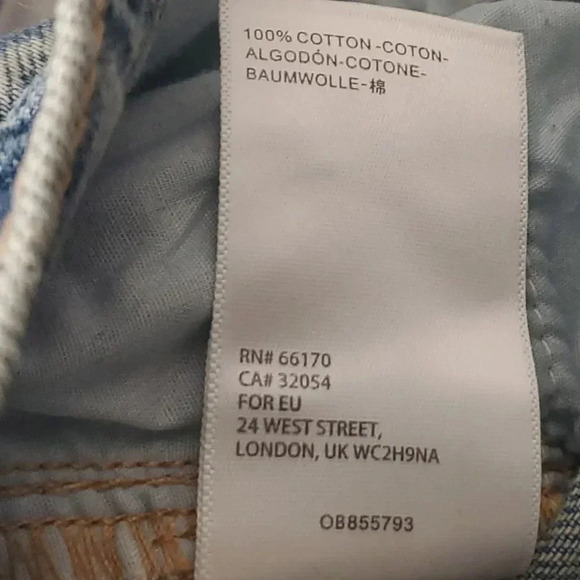 Nwt BDG Slim Straight Heathered 100% Cotton Blue Denim Jeans Sz 30 Raw H… - Picture 10 of 10